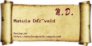 Matula Dévald névjegykártya